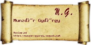 Munzár György névjegykártya